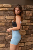 Eyelet Short- Baby Blue