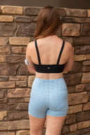 Eyelet Short- Baby Blue