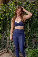 Libra High Gloss Longline Bra- Indigo