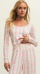 Marseille Boudoir Long Sleeve Top- Vanilla Ice