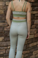 Banded Sports Bra - Ash / Faded Moss