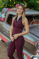 Amber Airweight High Waist 7/8 Legging - Dark Cherry / Indigo