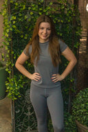 Scarlett Ankle Legging - Grey Pinstripe