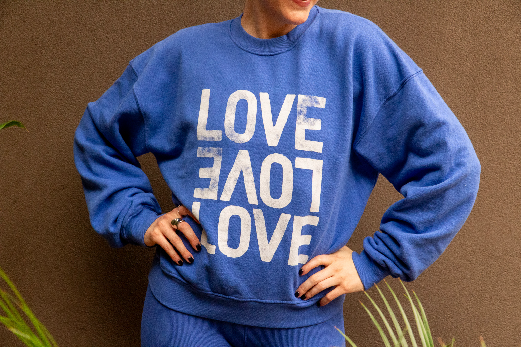 Love LA Brea Crew Sweatshirt - Periwinkle