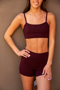 Sparrow Short - Maroon Houndstooth