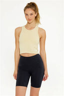 Mia Thermal High Neck Tank Bra- Lemon