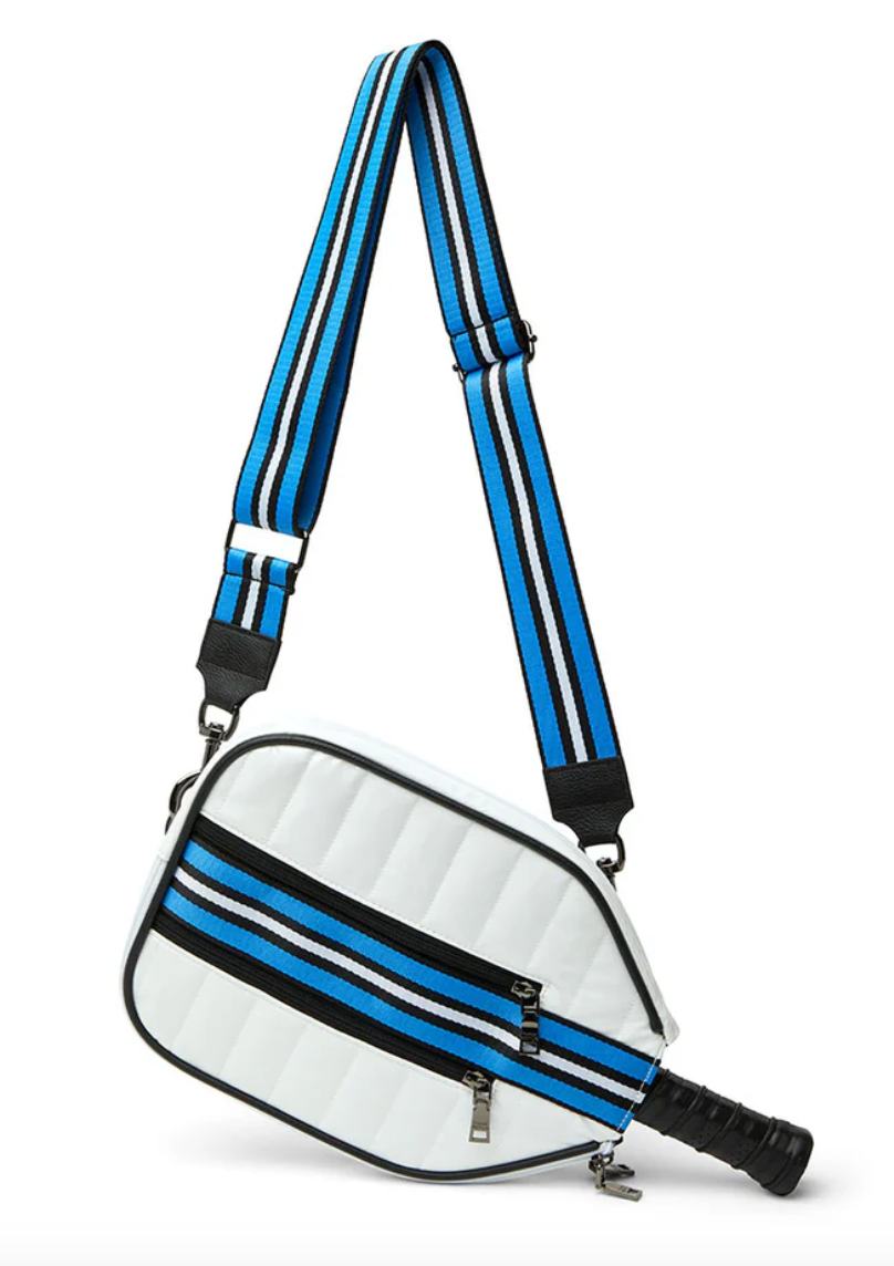 Sporty Pickleball Crossbody Bag - White Patent