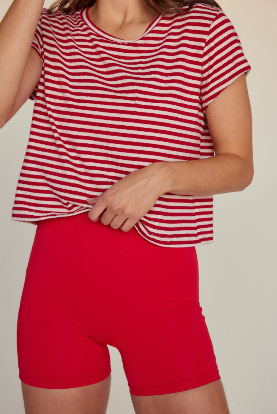 Baby Tee - Cherry Stripe