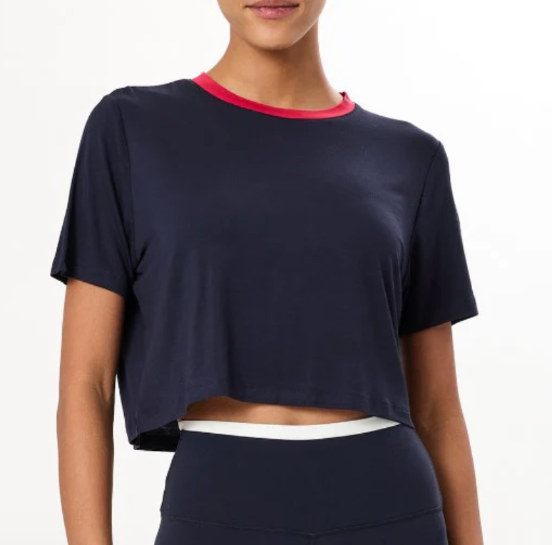 Djuna Crop Ringer - Pirate Red/Indigo