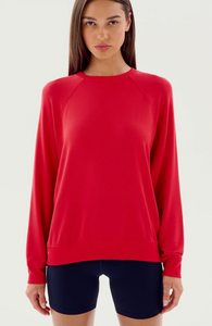 Andie Oversized Fleece Sweatshirt - Pirate Red