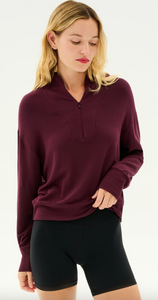 Birdie Fleece Half Zip - Dark Cherry