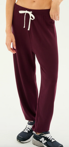 Andie Oversized Fleece Sweatpants - Dark Cherry