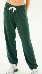 Andie Oversized Fleece Sweatpants - Military