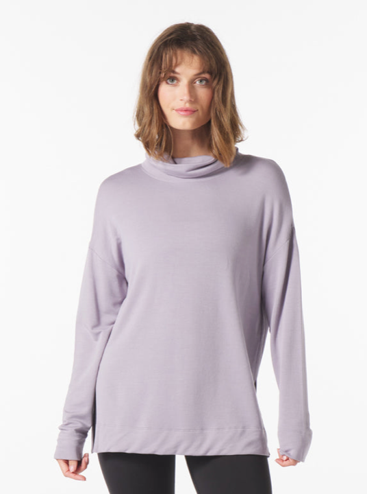 Scarf Neck Tunic - Dusty Lavender