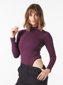 Long Sleeve Mock Neck Bodysuit - Mulberry