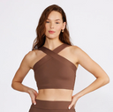 Leah Cross Neck Bra Top - Mocha