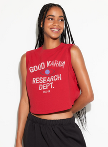 Good Karma Crawford Crop Tank - Red Heart