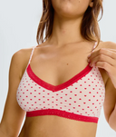 Micro Lace Trim Bralette - Hearts