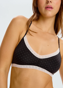 Micro Lace Trim Bralette - Pin Dots