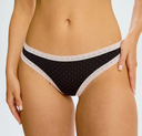 Micro Lace Trim Thong - Pin Dot