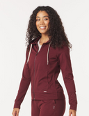 On The Go Lightweight Zip-Up Hoodie - Chestnut Marble