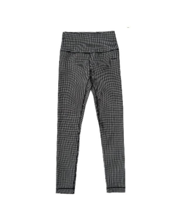 Nancy Ribbed Legging - Black Gingham