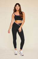 Rae Ankle Legging - Black / Primrose