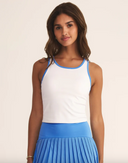 Set Match Cropped Tank Bra - White