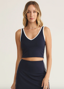 Newport Contrast Cropped Tank Bra - Eclipse