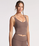 Endure Strappy V-Neck Tank - Mocha