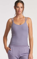 Grid Double Strap Longline Bra - Violet Ash