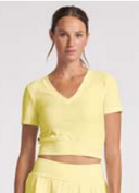 Double V Crop Tee - Meringue