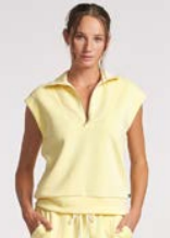 Ultraluxe Sleeveless Quarter Zip - Meringue