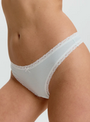 The Cotton Lace Trim Thong - Mint
