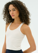 Ashby Rib Crop Tank - White