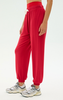 Andie Oversized Fleece Sweatpant - Pirate Red
