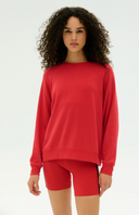 Andie Oversized Fleece Sweater - Pirate Red