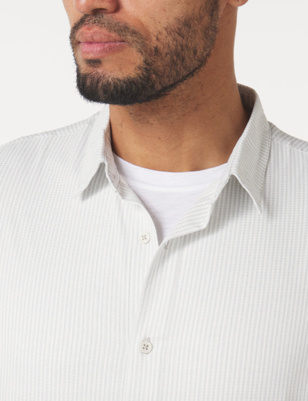 Zephyr Shirt - Ash Grey Stripe Print