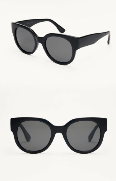 Lunch Date Sunglasses - Polished Black-Grey Polarized
