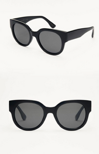 Lunch Date Sunglasses - Polished Black-Grey Polarized