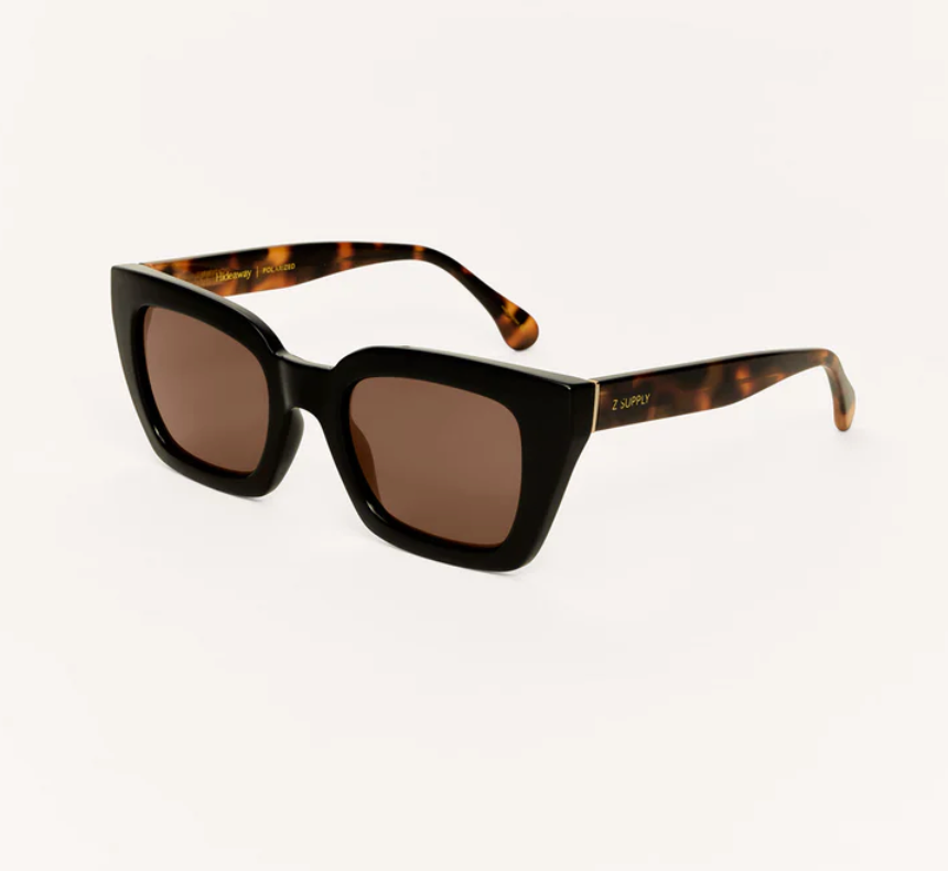 Hideaway Sunglasses - Black Tort Brown Polarized