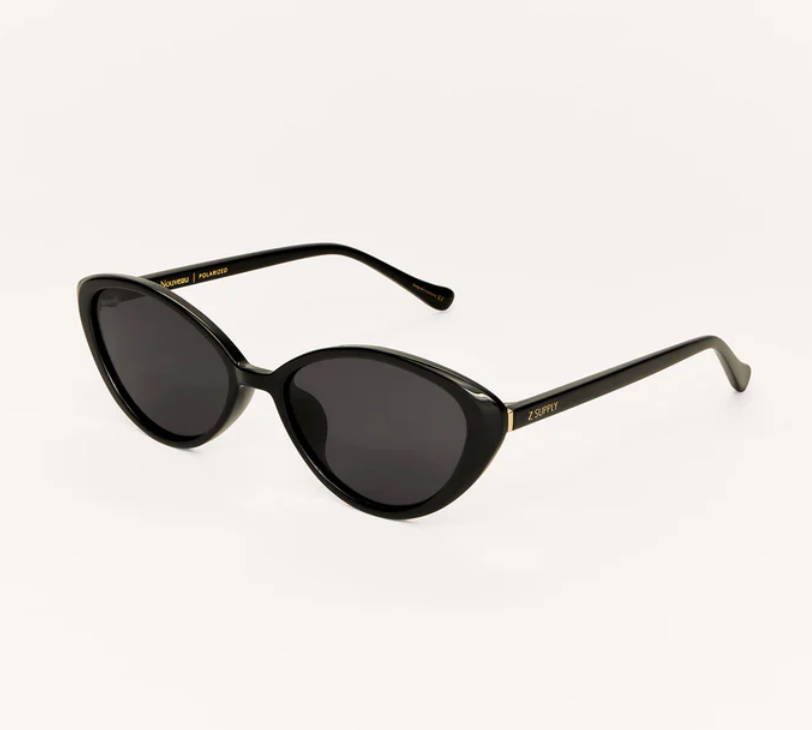 Nouveau Sunglasses - Polished Black Grey Polarized