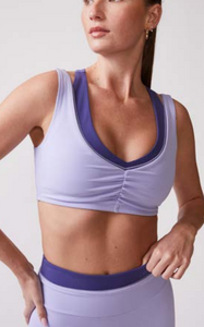 Shirred Double Layer Bra - Lavender Sorbet / Retro Blue