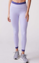 Double Waistband Performance Legging - Lavender Sorbet / Retro Blue