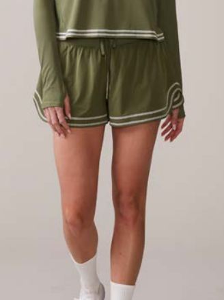 Novelty Stitch Run Short - Deep Olive