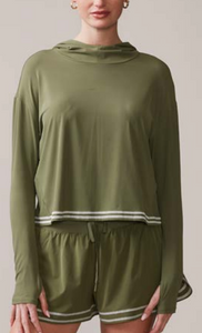 Novelty Stitch UPF Hoodie - Deep Olive