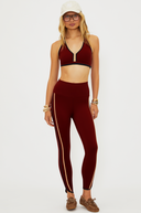 Nella Legging - Maroon Merlot Colorblock
