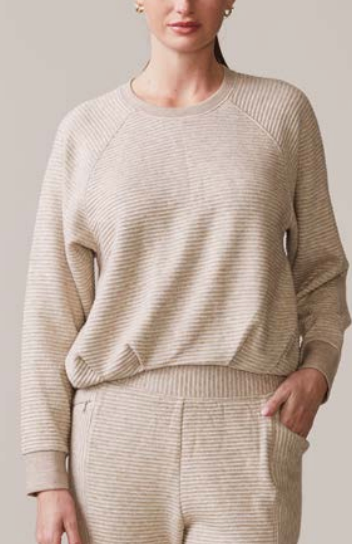Pleat Bubble Raglan Pullover - Oatmeal