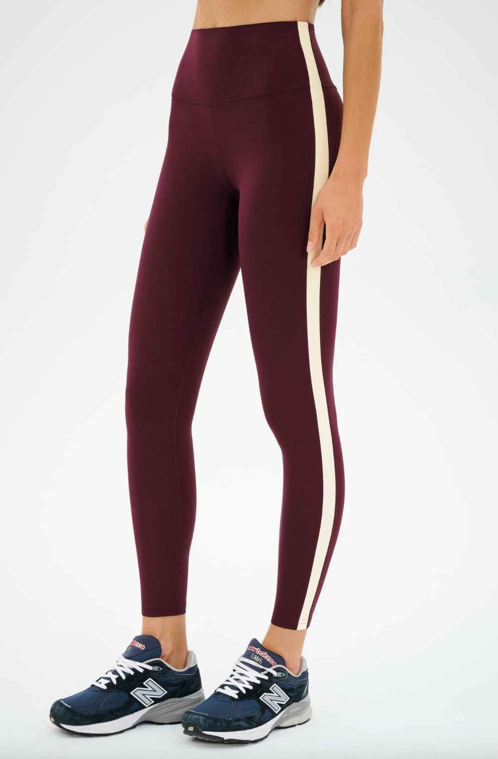 Clare High Waist Rigor 7/8 Legging - Dark Cherry / Creme