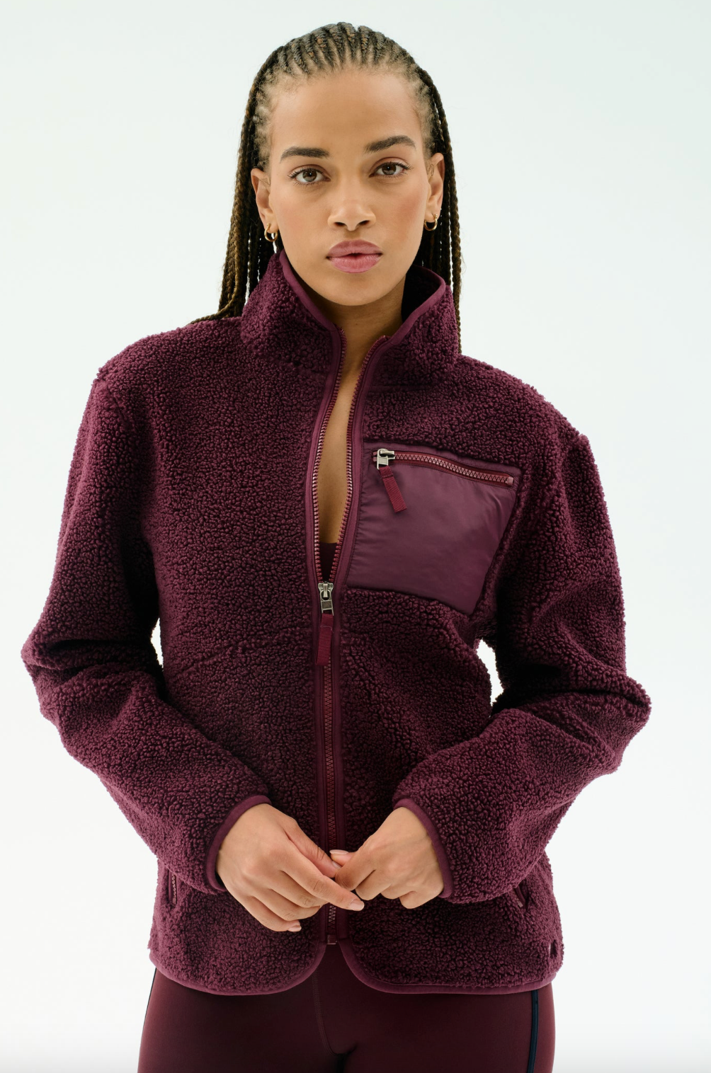 Harris Sherpa Jacket - Dark Cherry